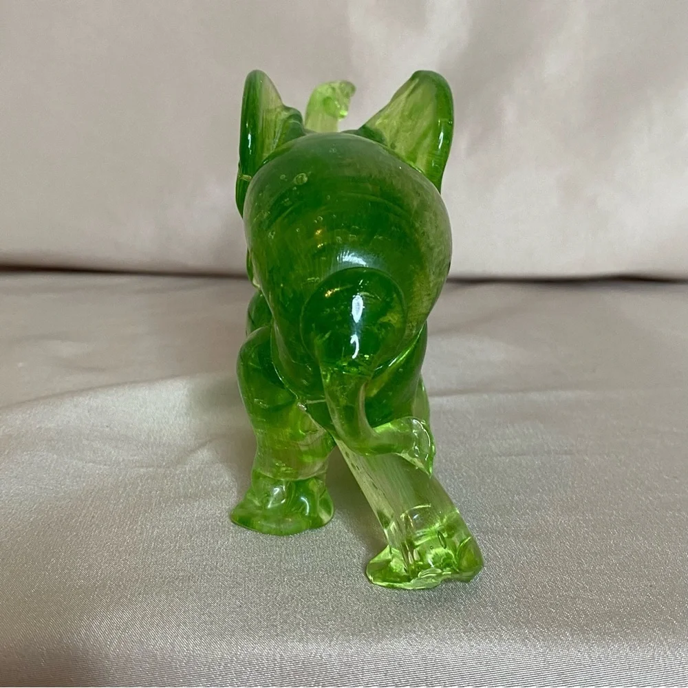 Handmade Elephant Green Blown Glass